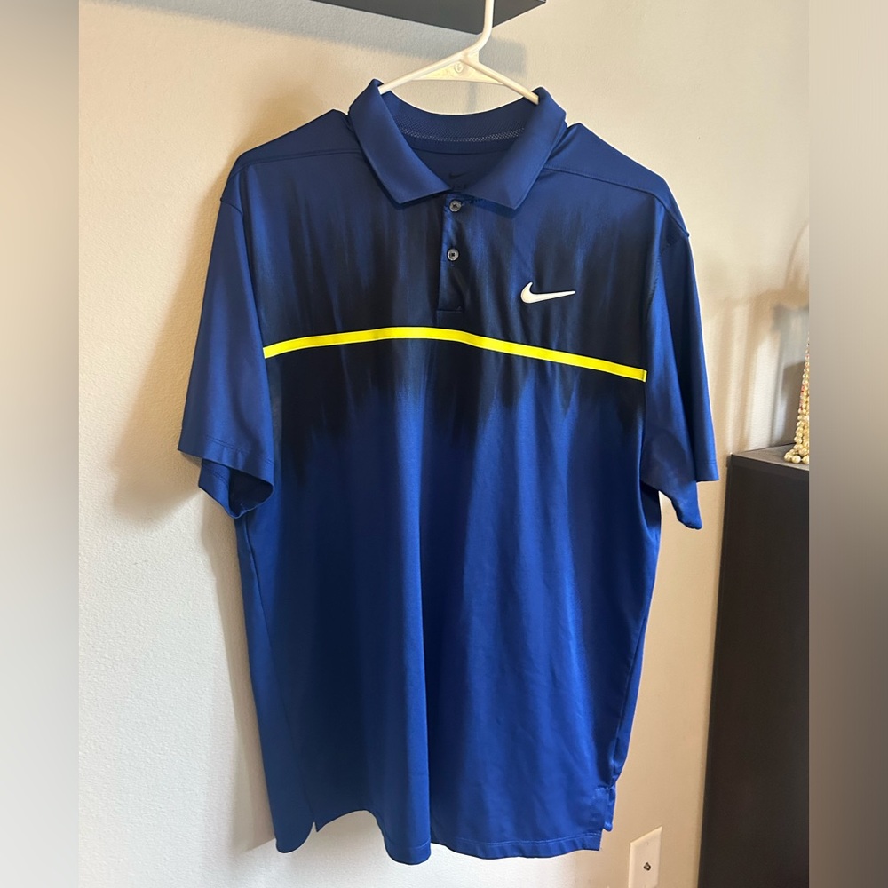 Nike Men's Blue and Black Golf Polo